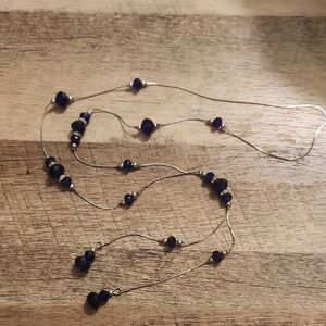 Blue Glass Beaded Necklace
